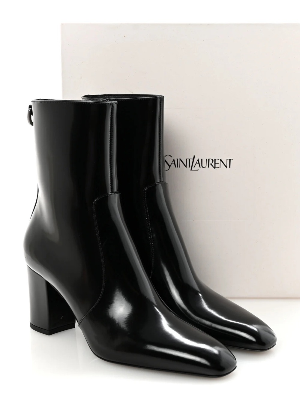 Saint Laurent Vitello Marilyn Betty 70 Ankle Zip Boots